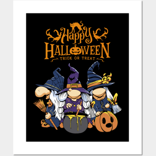 Halloween Gnome Witches Happy Halloween Posters and Art